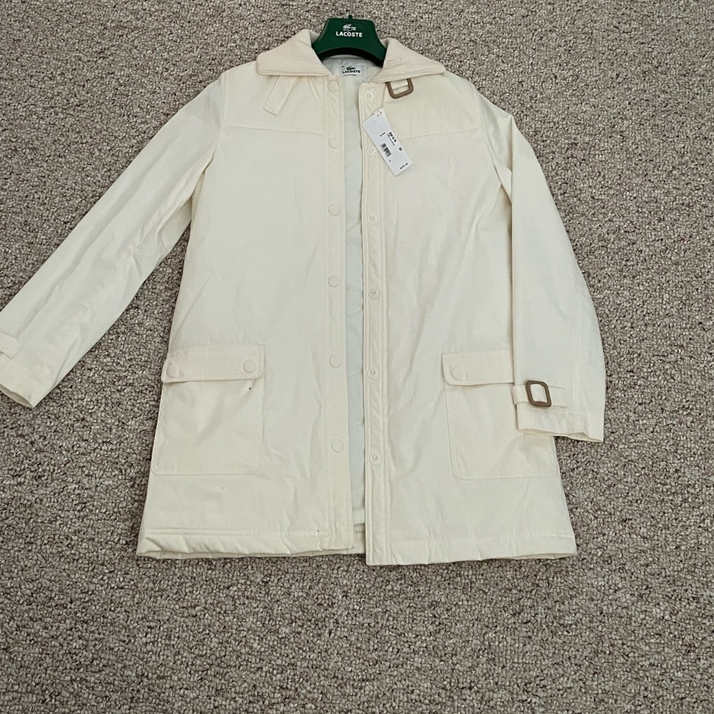 Women’s Lacoste Water Repellant Jacket off white size 38 (small) BNWT